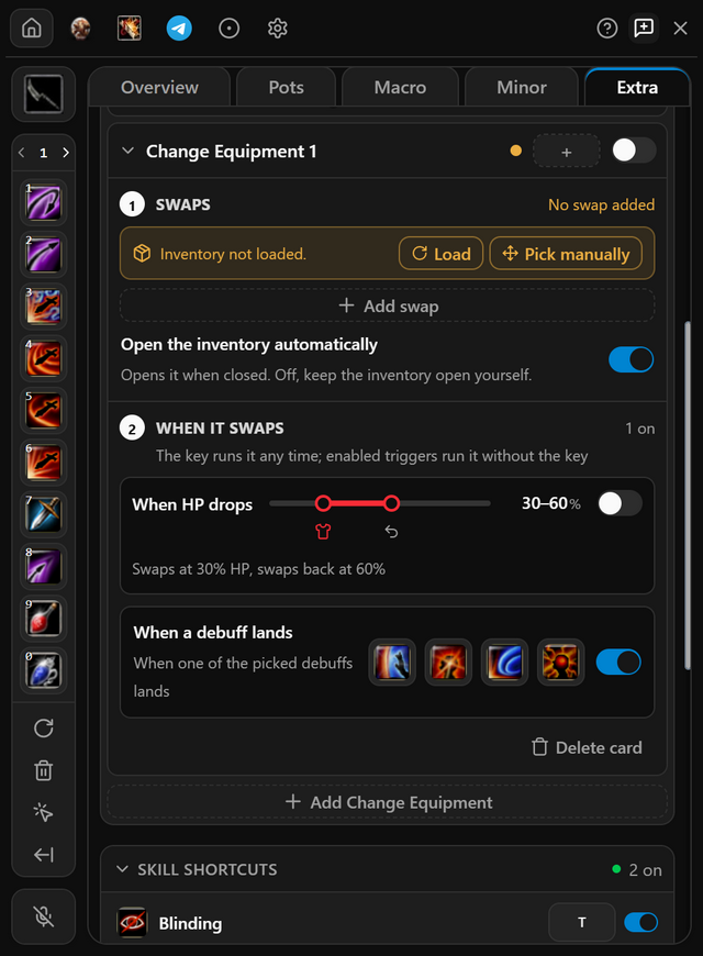 Change Equipment